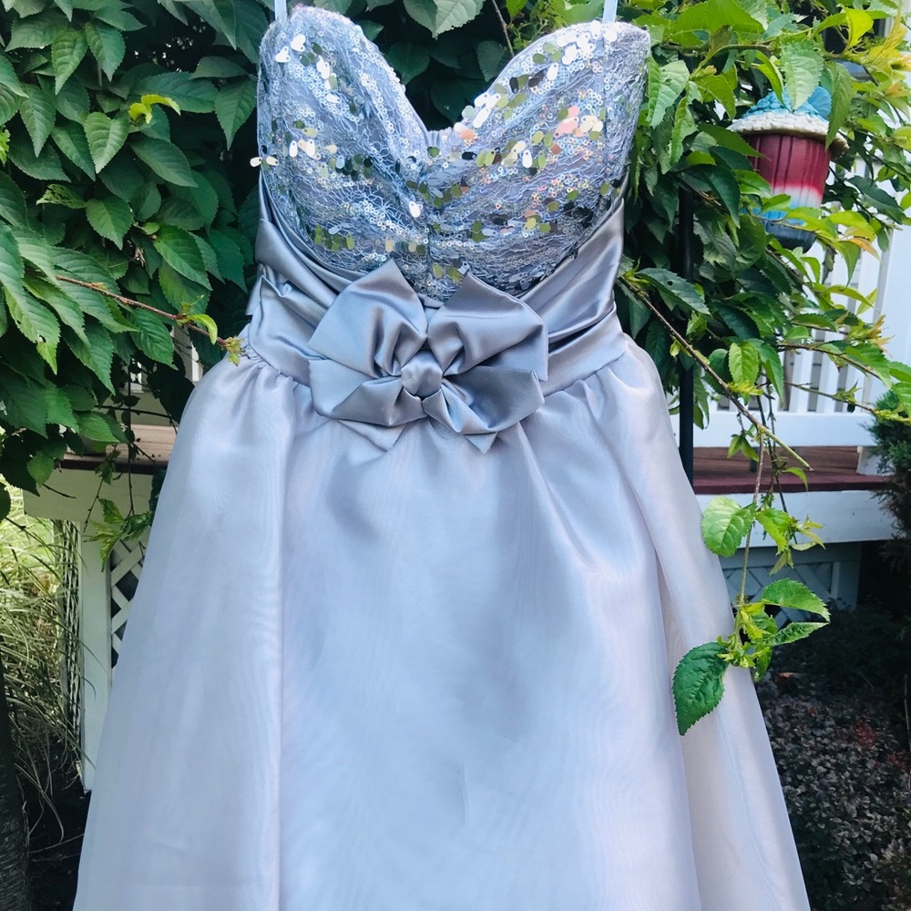 XOXO Silver sparkly short dress